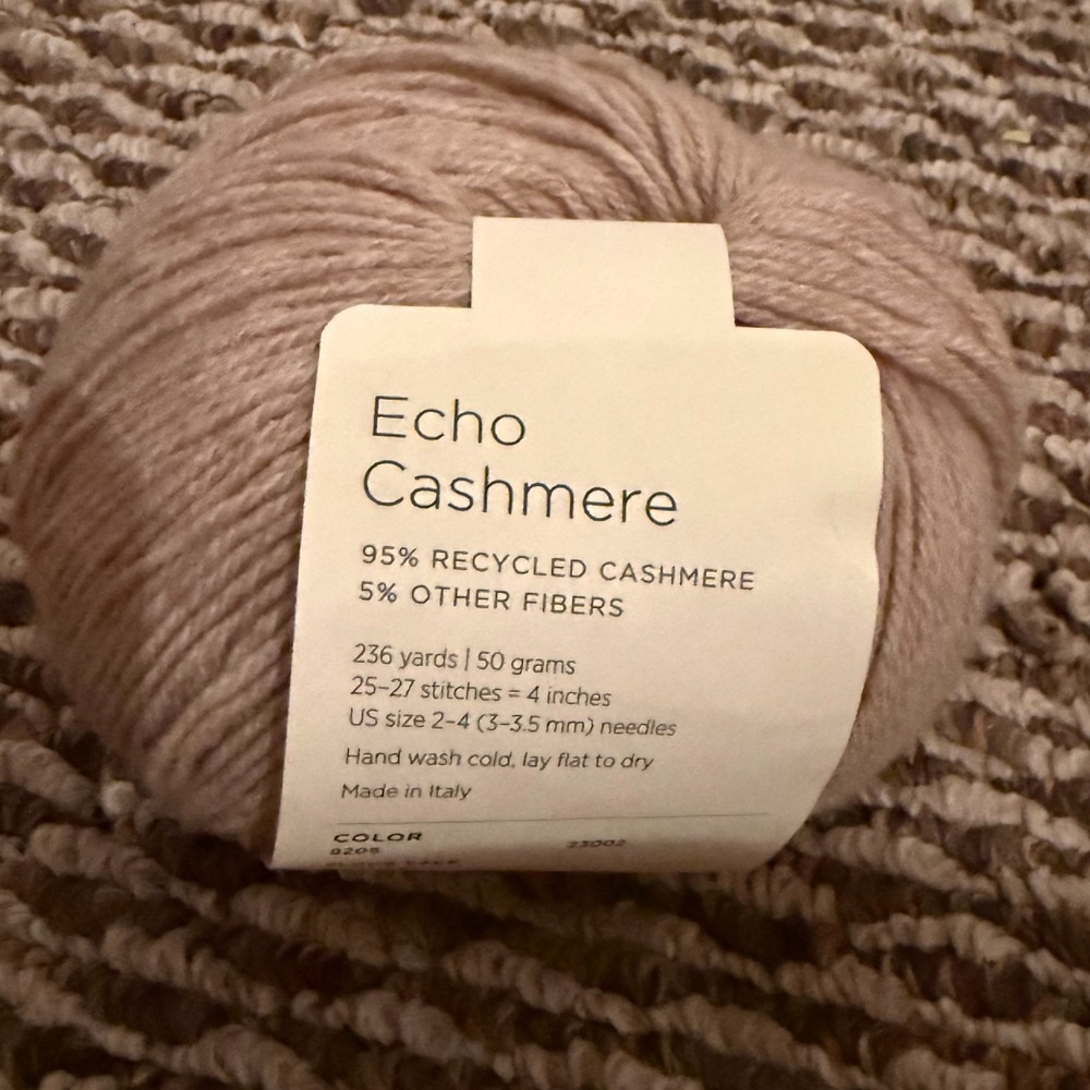 Echo‎ Cashmere Yarn 236 Yards Made In Italy Flour Sack Purl Soho NEW